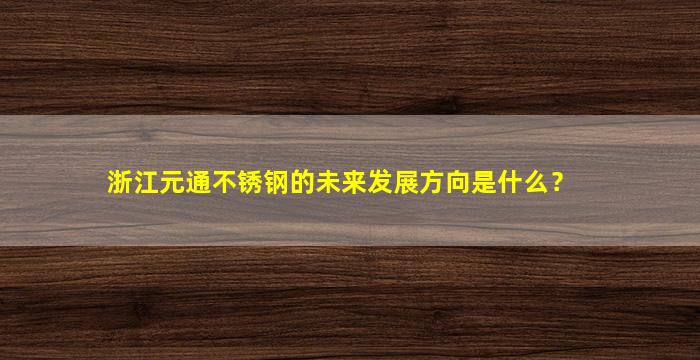 浙江元通不锈钢的未来发展方向是什么？