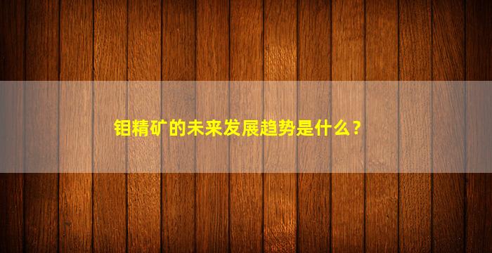 钼精矿的未来发展趋势是什么？