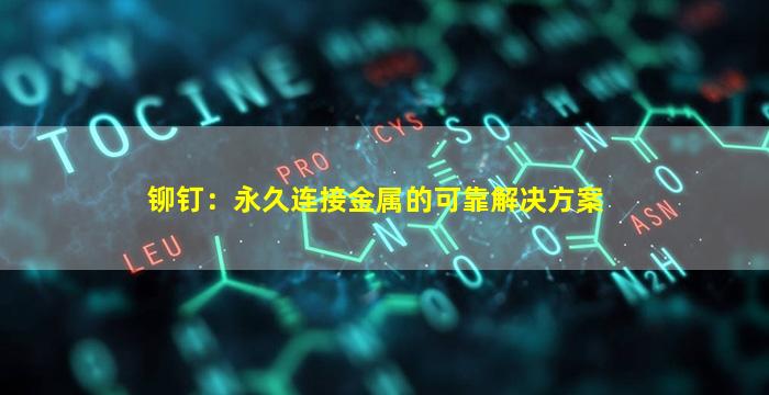 铆钉：永久连接金属的可靠解决方案